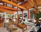 Living room with vaulted ceilings 