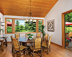 Open dining room to kitchen and living areas 