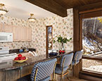 Kitchen with bar seating 