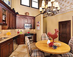 Light-filled kitchen with high ceilings 