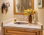 Main level powder room with sauna 
